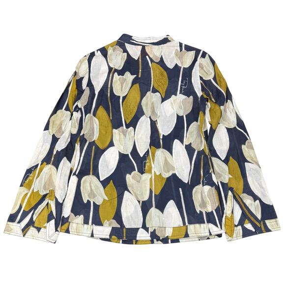 TORY BURCH Tulip Print Sequin Embellished Tunic Blouse Top Size 2 - Picture 7 of 10